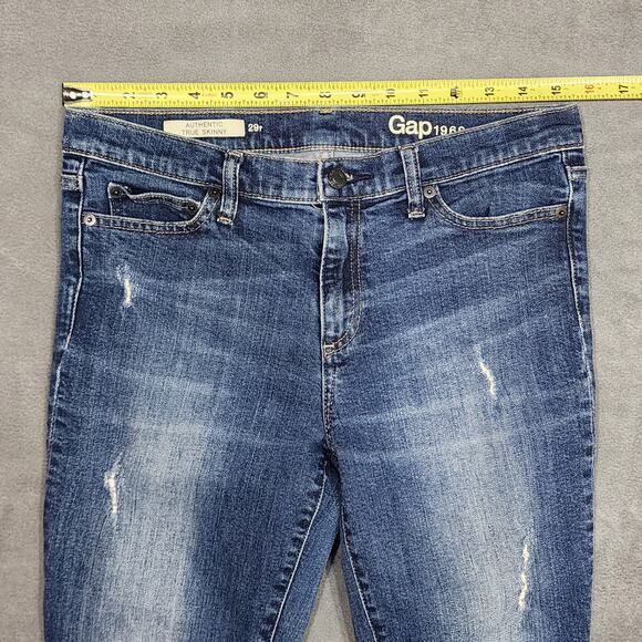 Gap 1969 Jeans Authentic True Skinny Cuffed Ankle Mid Rise Size 29 Regular - Picture 9 of 10